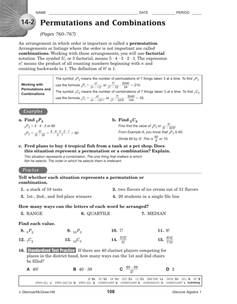 Permutations And Combinations