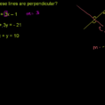 Perpendicular Lines From Equation