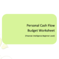 Personal Cash Flow Budget Worksheet  Love To Grow
