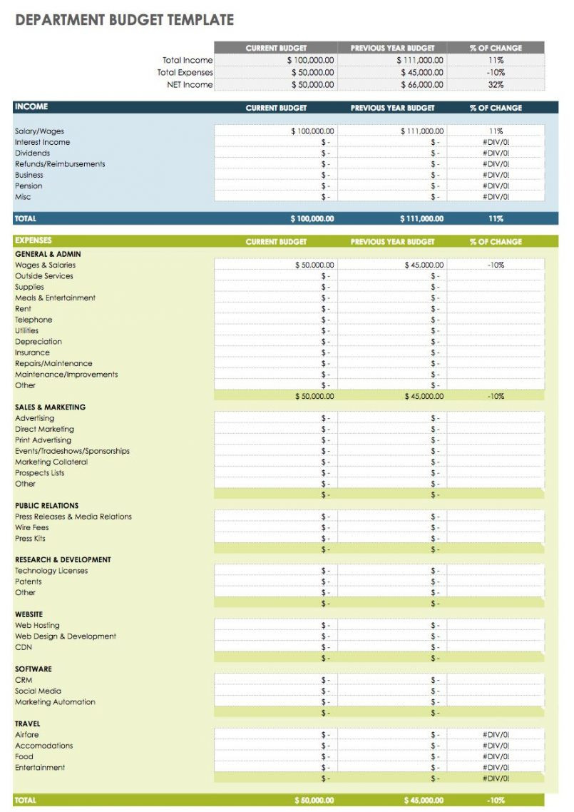 Personal Finance Budget Spreadsheet Family  Free