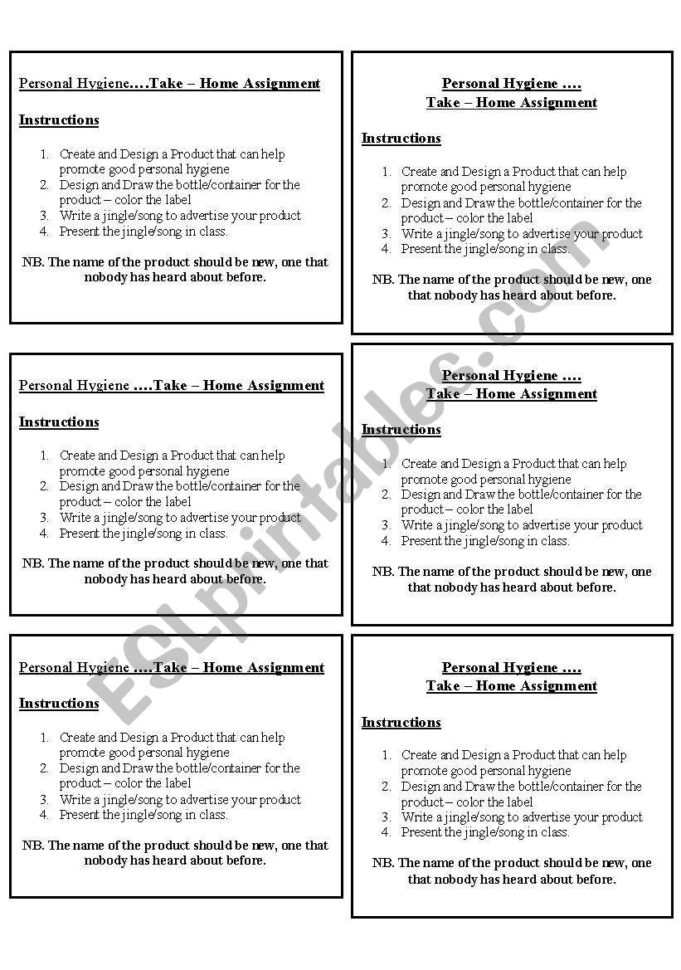 Personal Hygiene  Esl Worksheetroxyboo