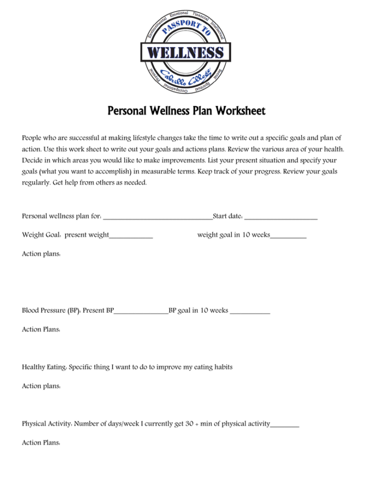 Health And Wellness Worksheets — db-excel.com