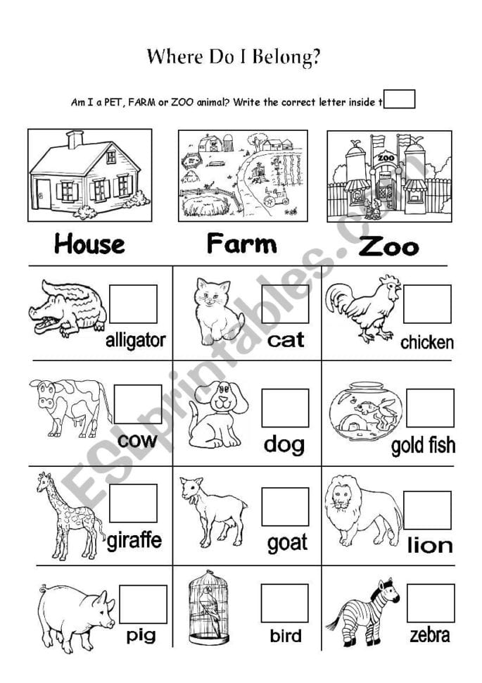 Pet Farm Or Zoo Animals  Esl Worksheetnainoche Pet Farm Or Zoo Animals  Esl Worksheetnainoche