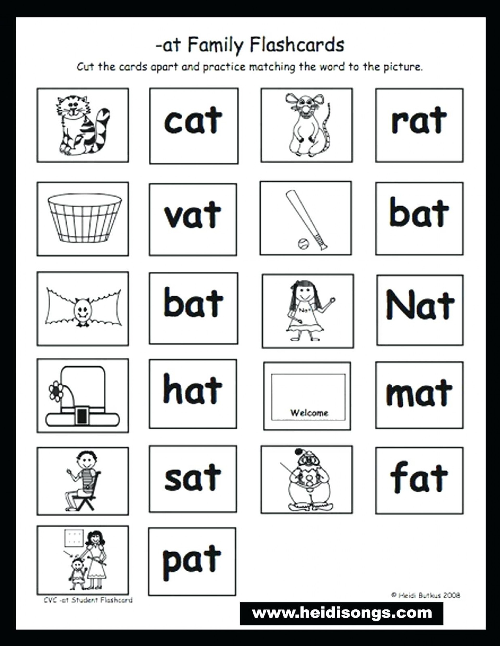 Word Family Worksheets Kindergarten Db excel