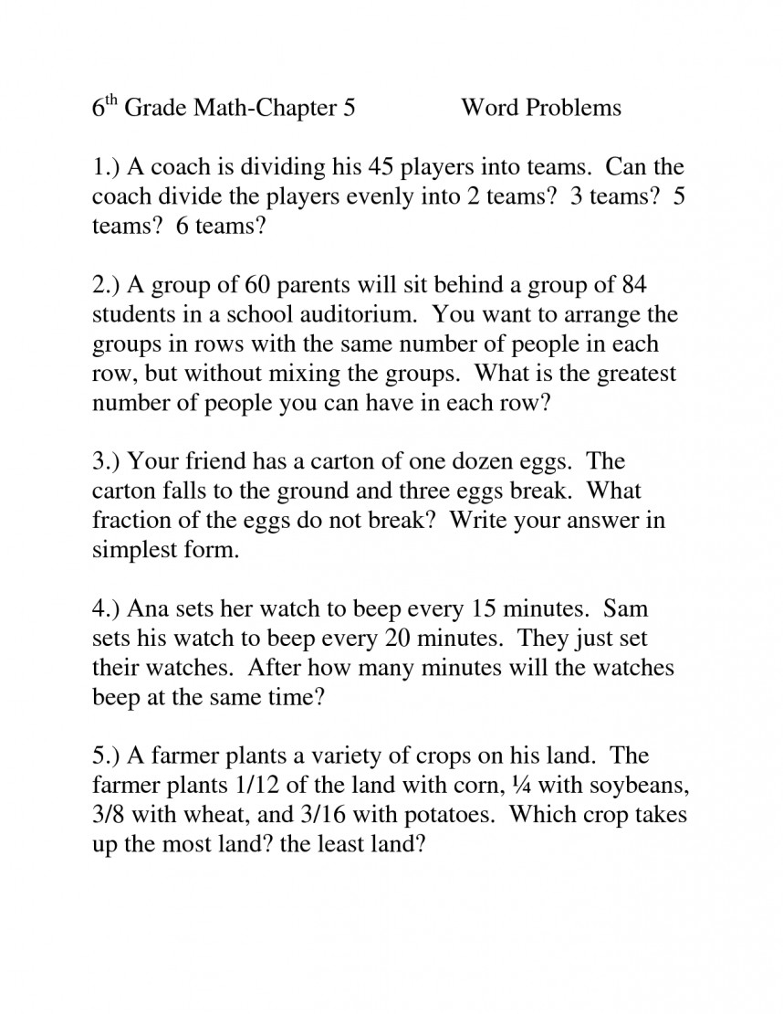 5th grade math practice problems