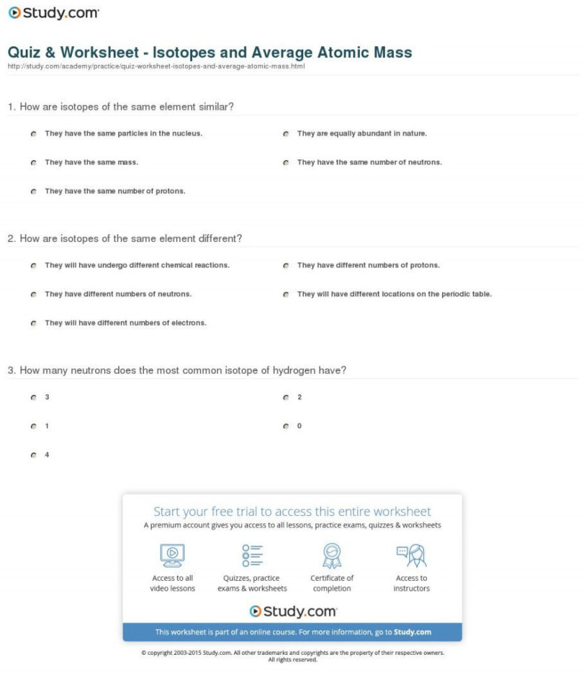 Phet Isotopes Atomic Mass Answers Quiz  Worksheet 20190531