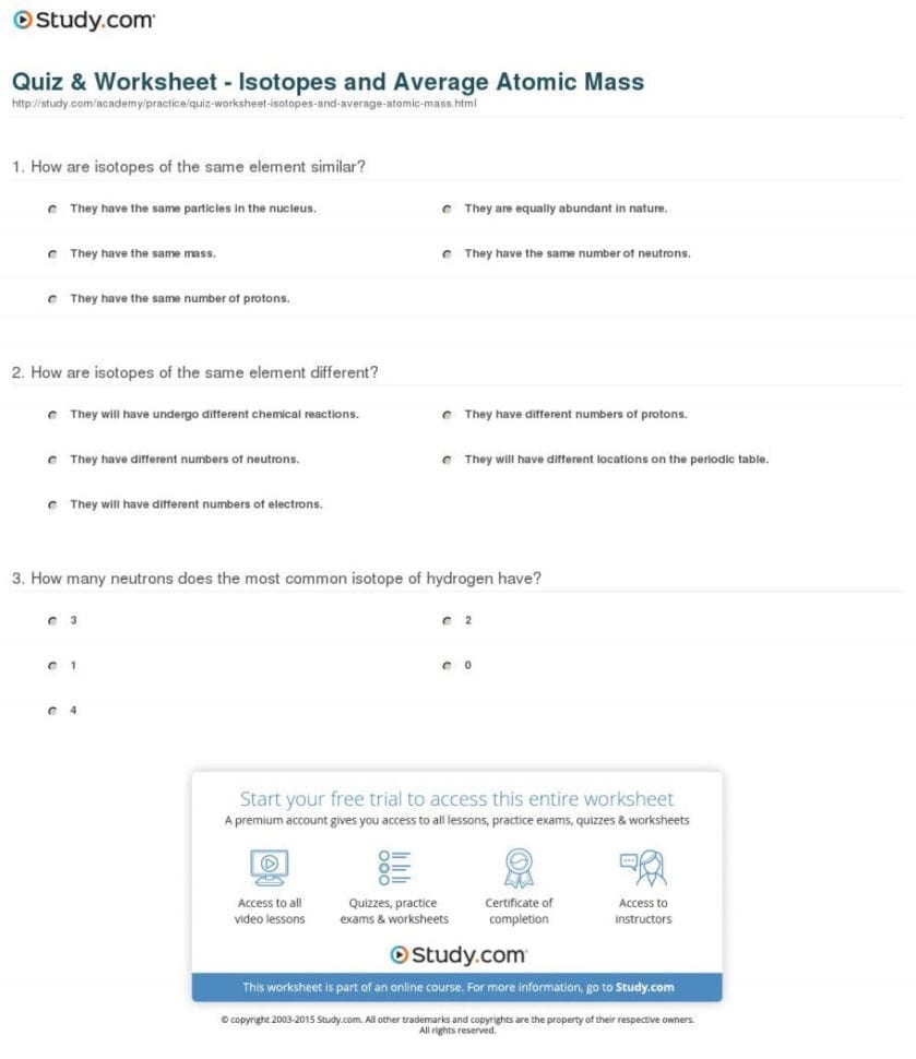 Phet Isotopes Atomic Mass Answers Quiz  Worksheet 20190531