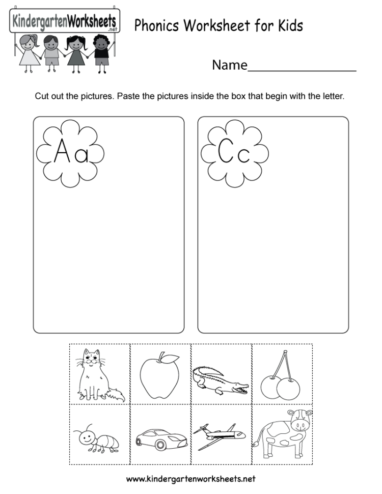Phonics Worksheet For Kids  Free Kindergarten English