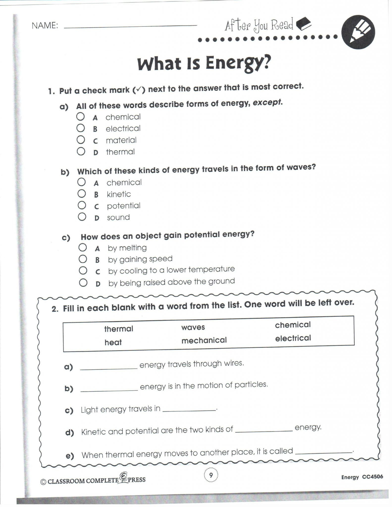 Photosynthesis Review Worksheet Answer Key —