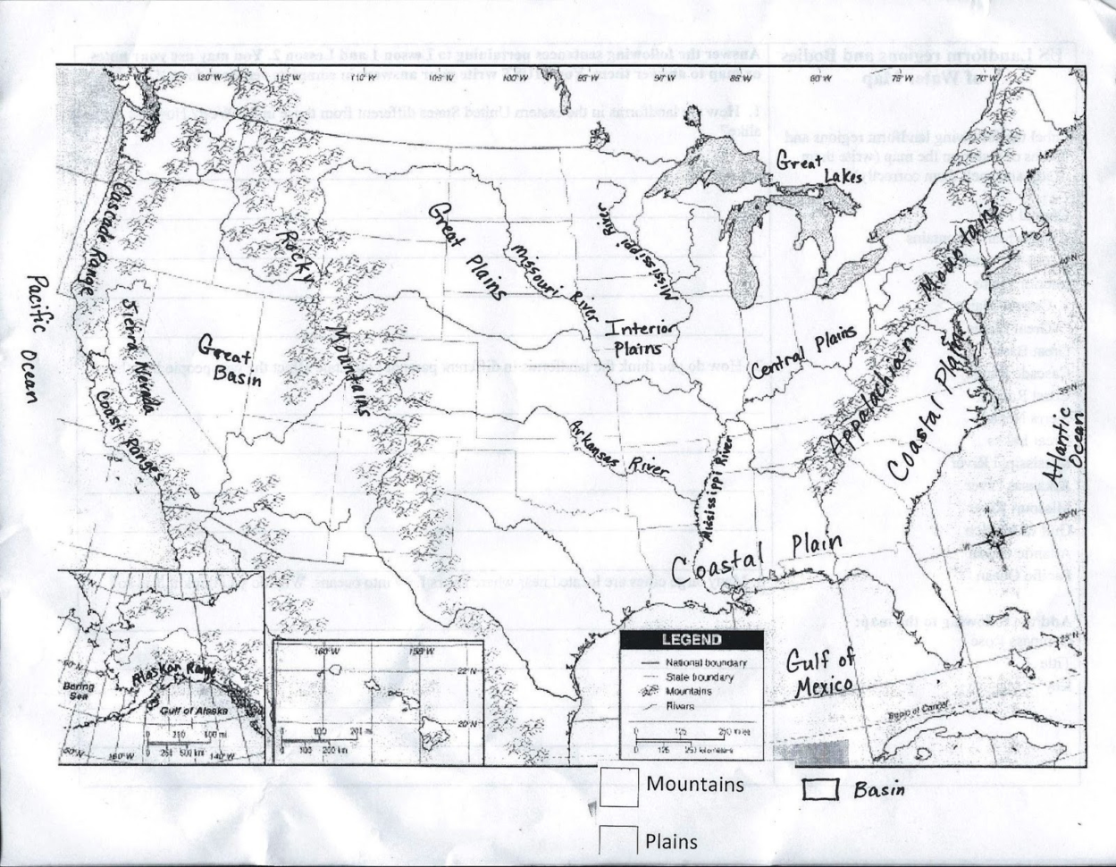 Physical Features Of The United States Worksheet — db-excel.com