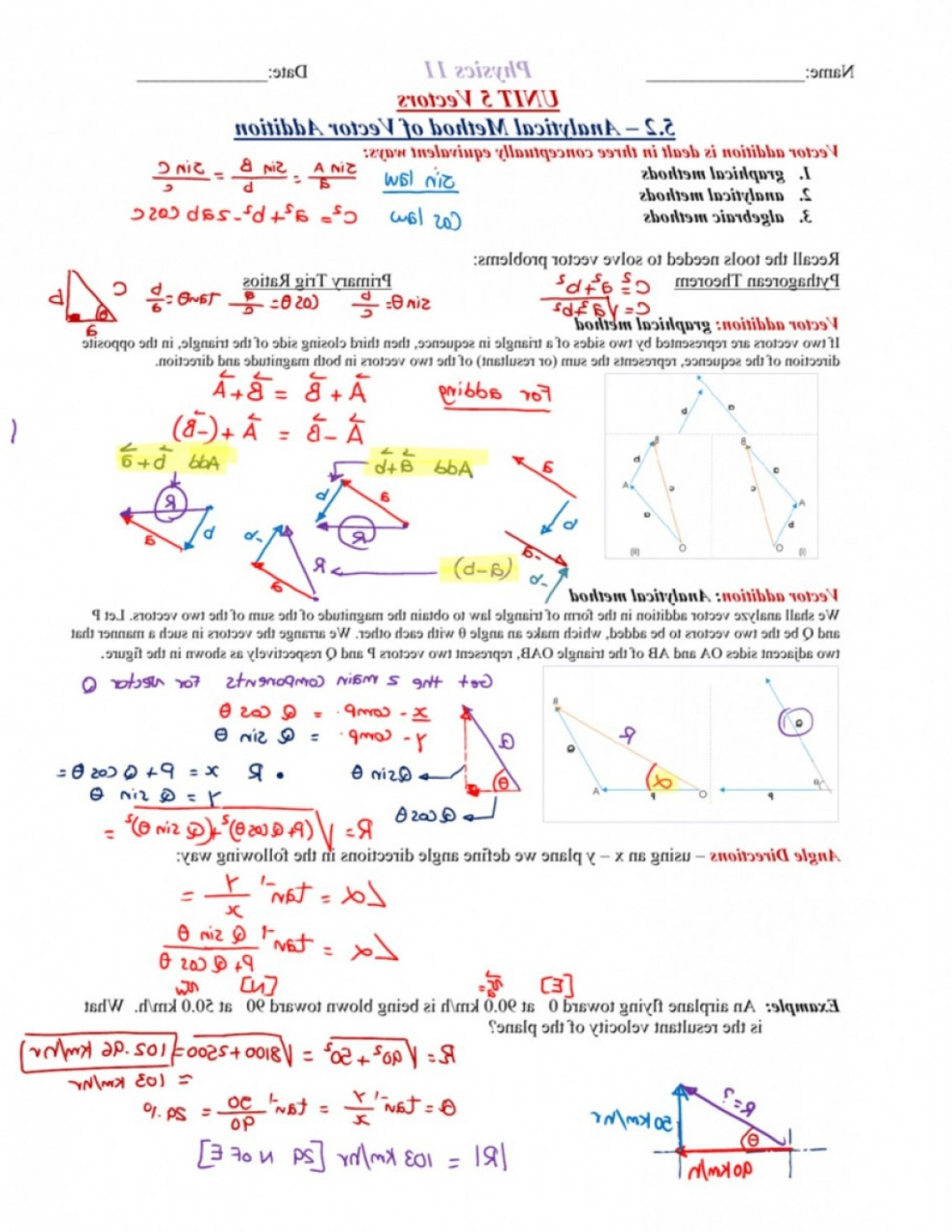 Physics Unit Vectors Analytical Method Of Graphically Adding — db-excel.com