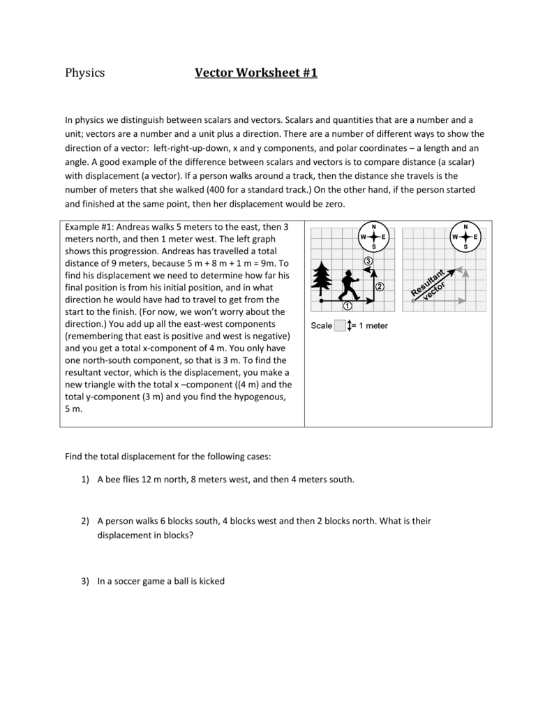 Physics Vector Worksheet 1