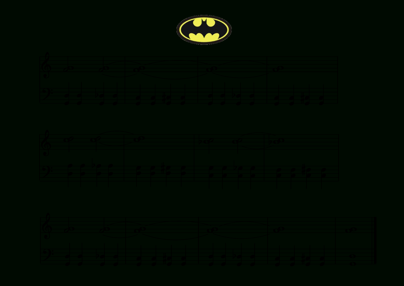Piano Teaching  Batman Song And Worksheet For Piano