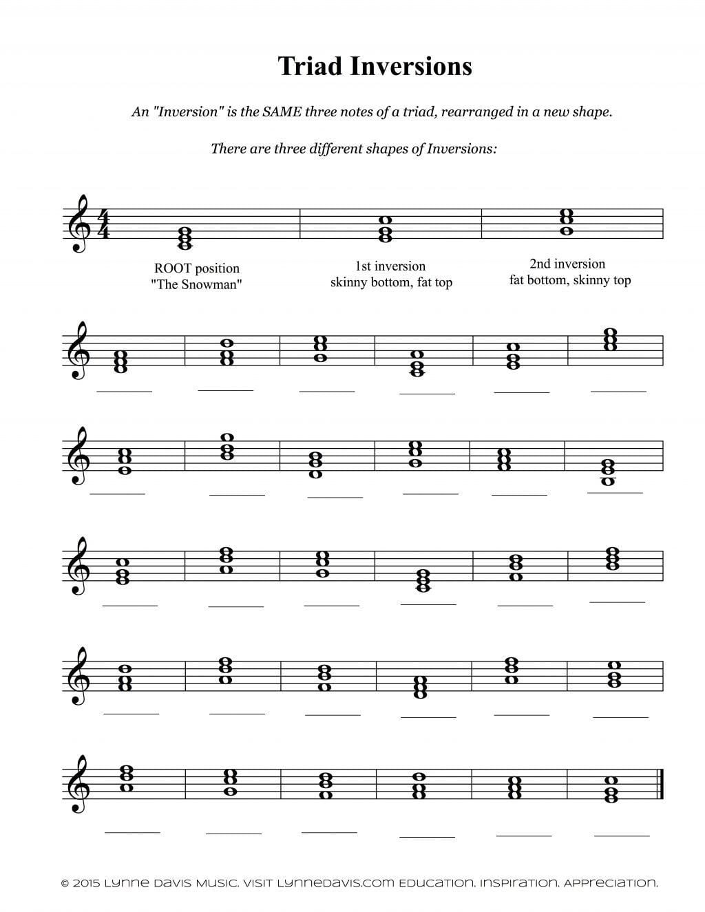 Printable Music Theory Worksheets