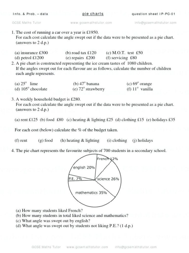 Pie Graph Worksheets High School