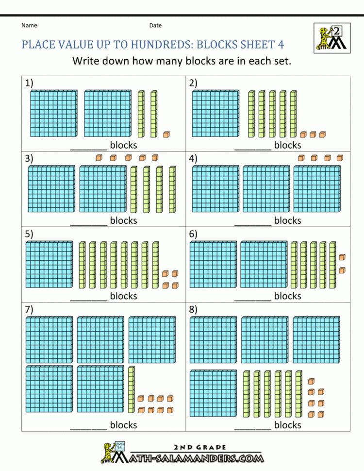 Place Value Blocks With 3 Digit Number