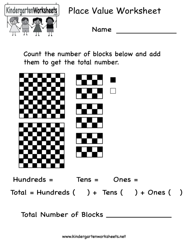 Place Value Worksheet  Free Kindergarten Math Worksheet For