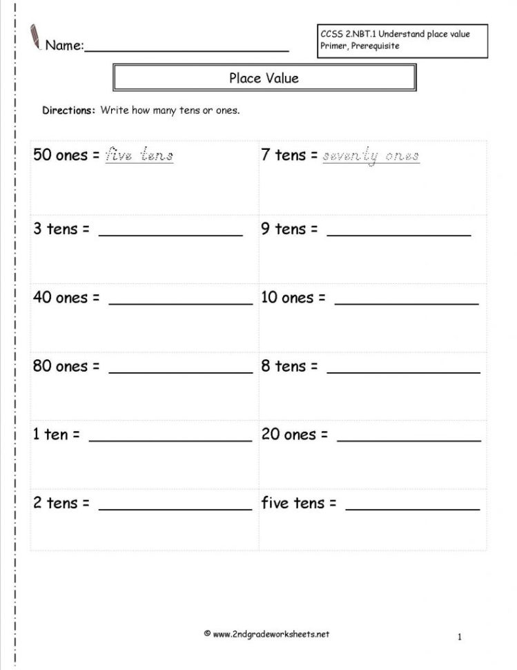 Placevalueworksheets Htm Place Value Worksheets 2Nd Grade 2019