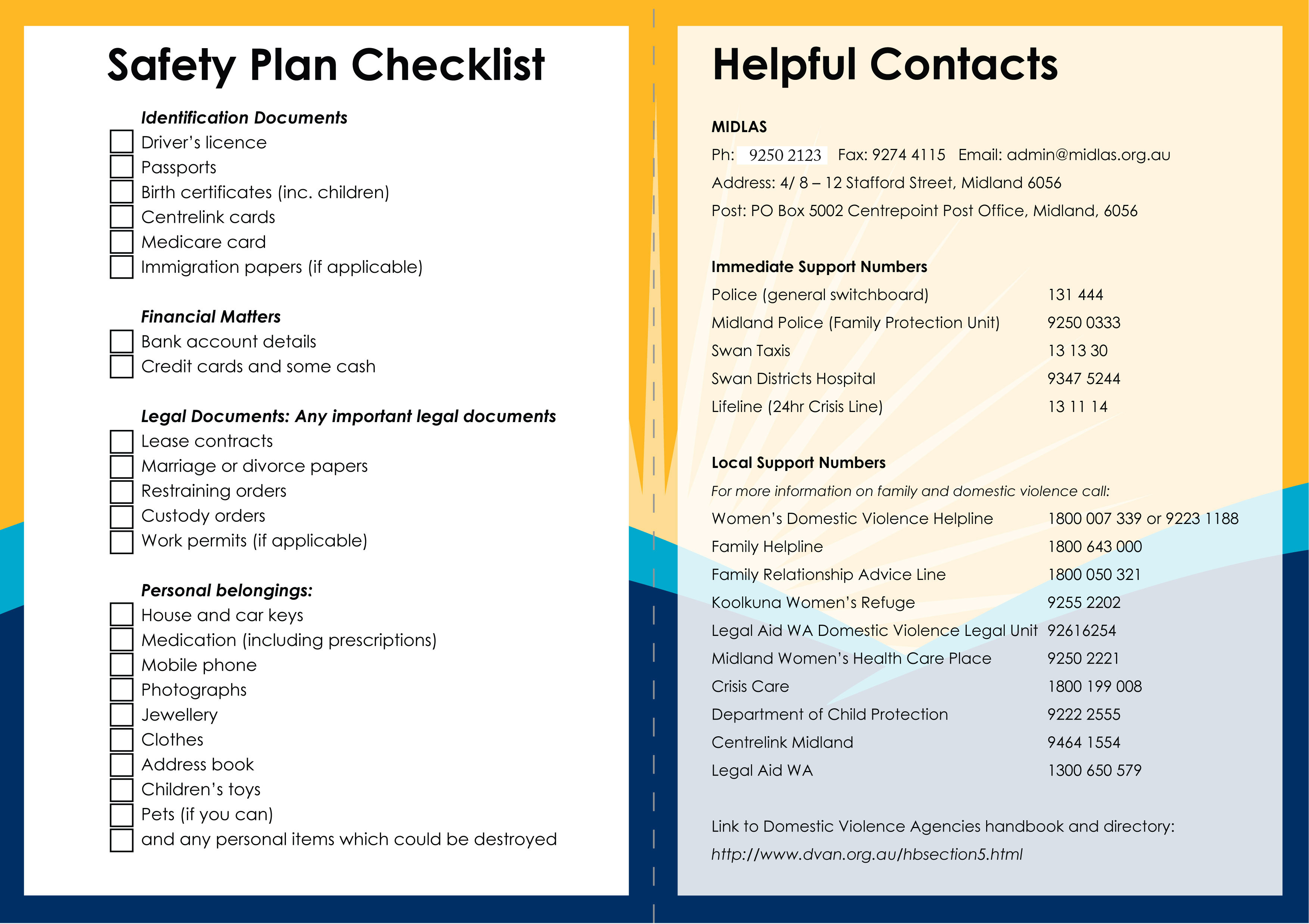 Domestic Violence Safety Plan Worksheet Db excel