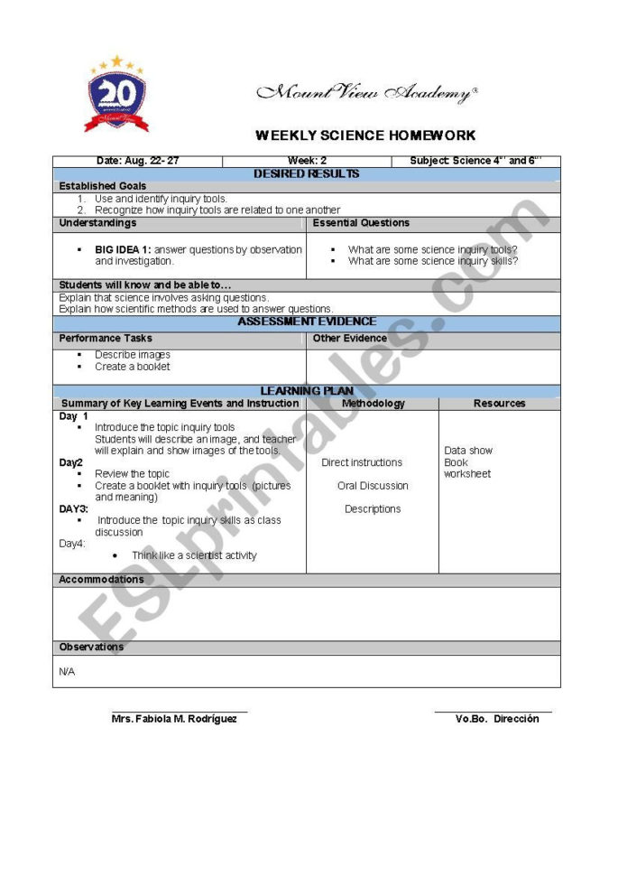 Plans Science Tools  Esl Worksheetfabymeza