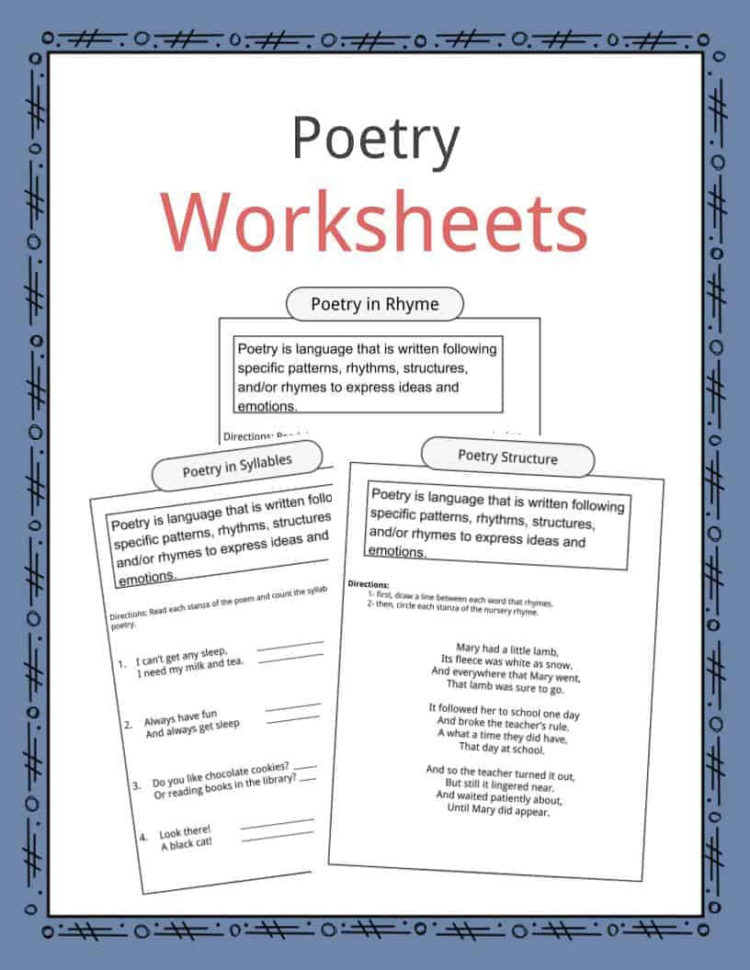 Poetry Worksheets Definition   For Kids
