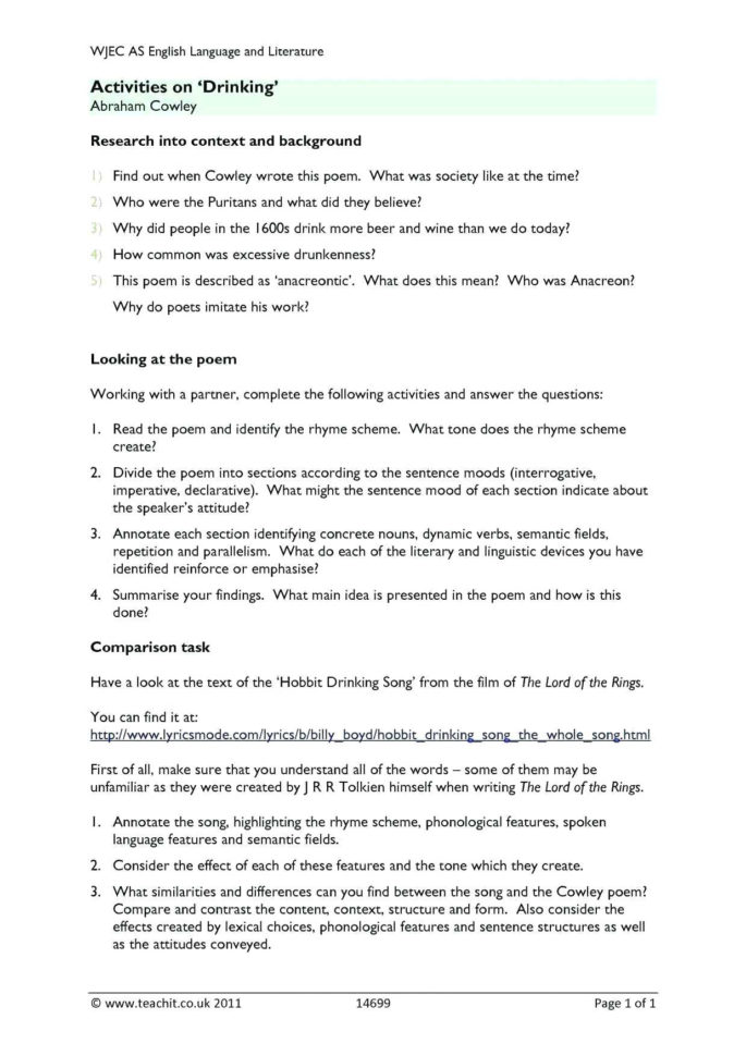 Poetry Worksheets For Kids – Shieldprintco