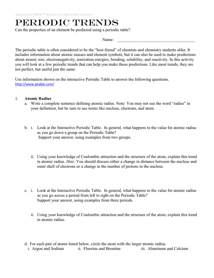 Pogil Activity2013Periodic Trends Using Interactive Pt