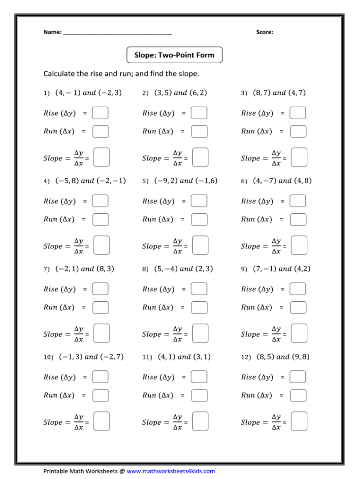Point Slope Form Practice Worksheet Answer Key  Fill Online