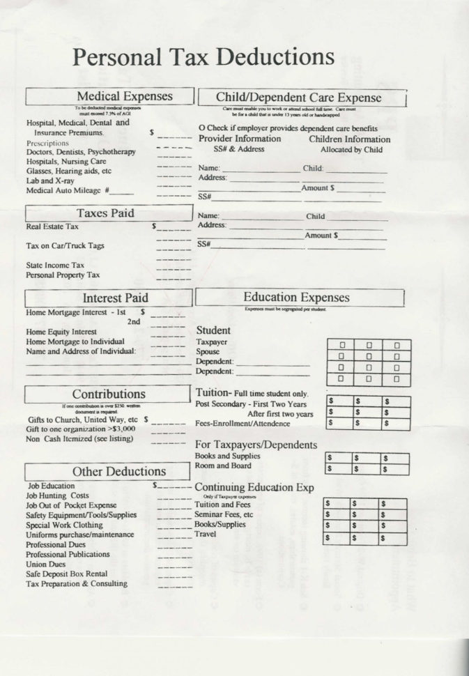 Police Officer Tax Deductions Worksheet Db excel