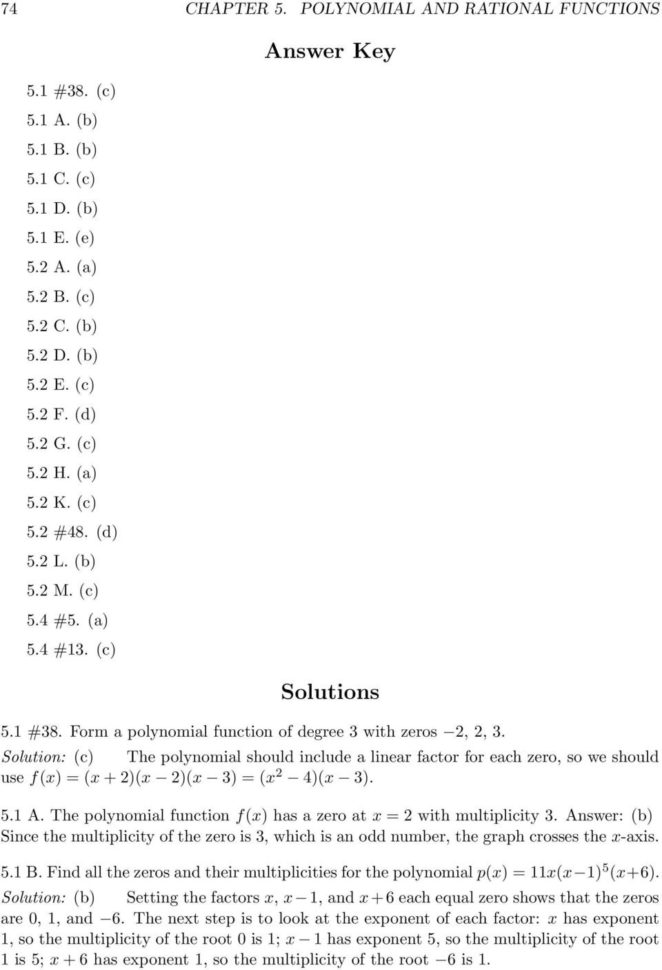 Polynomial And Rational Functions  Pdf