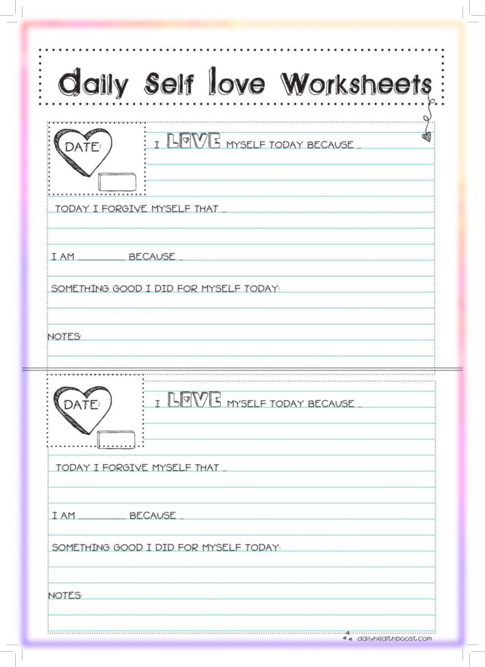 Positive Self Talk Worksheet