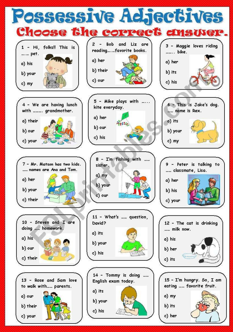 Adjectives Simple Worksheet