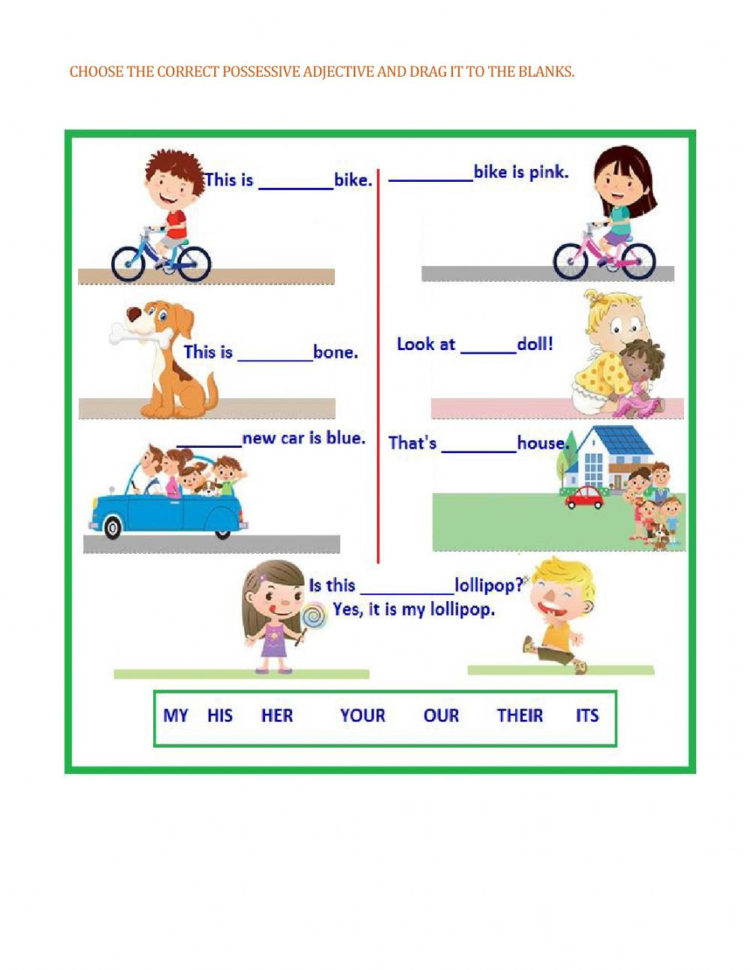 Possessive Adjectives Online Worksheet And Pdf