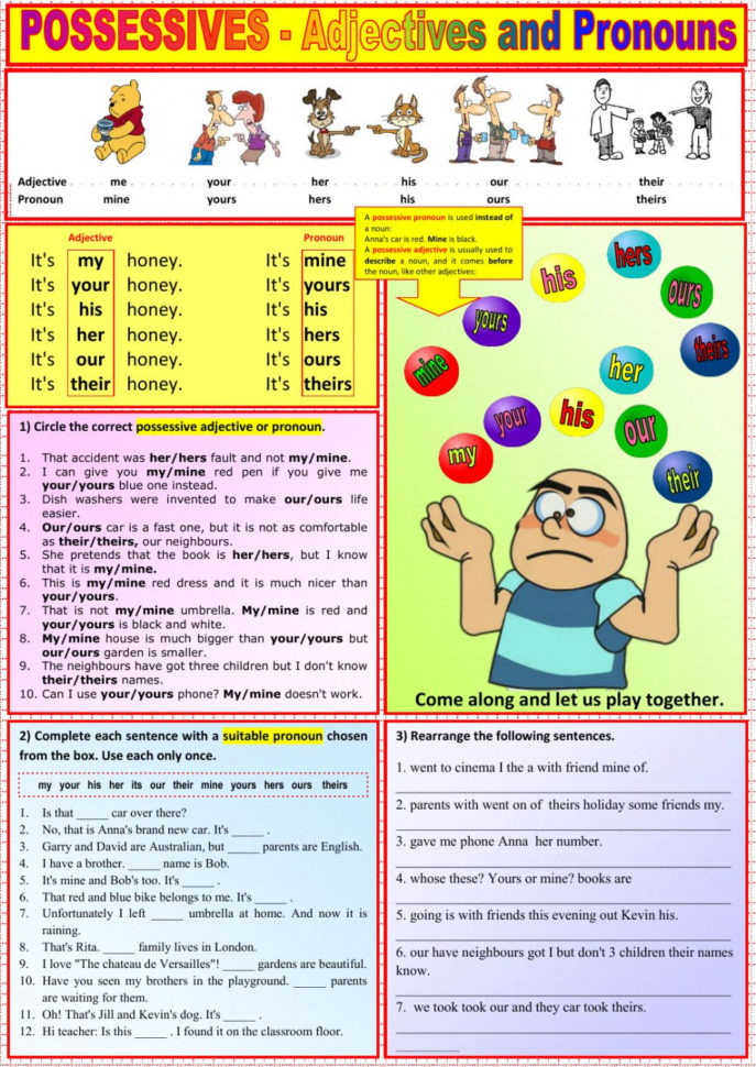 Possessives  Adjectives And Pronouns  Interactive Worksheet