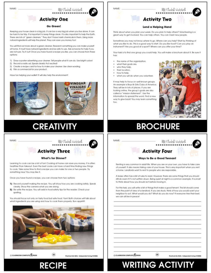 Lifeskills Worksheets