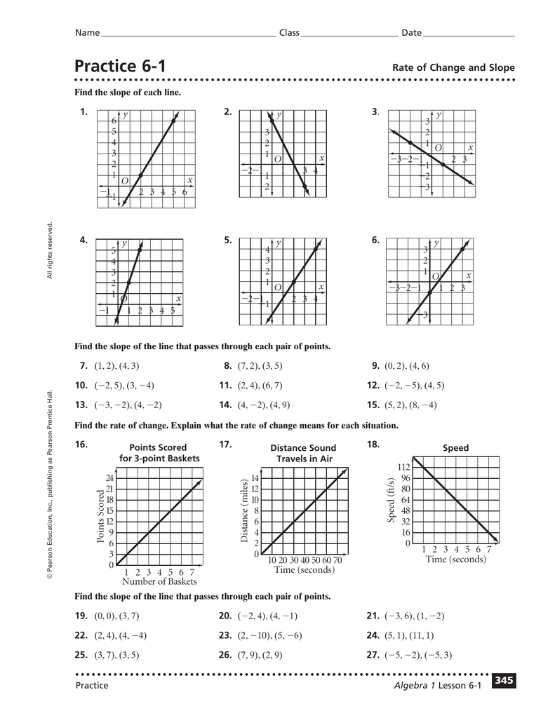 5 4 Slope As A Rate Of Change Worksheet Db excel