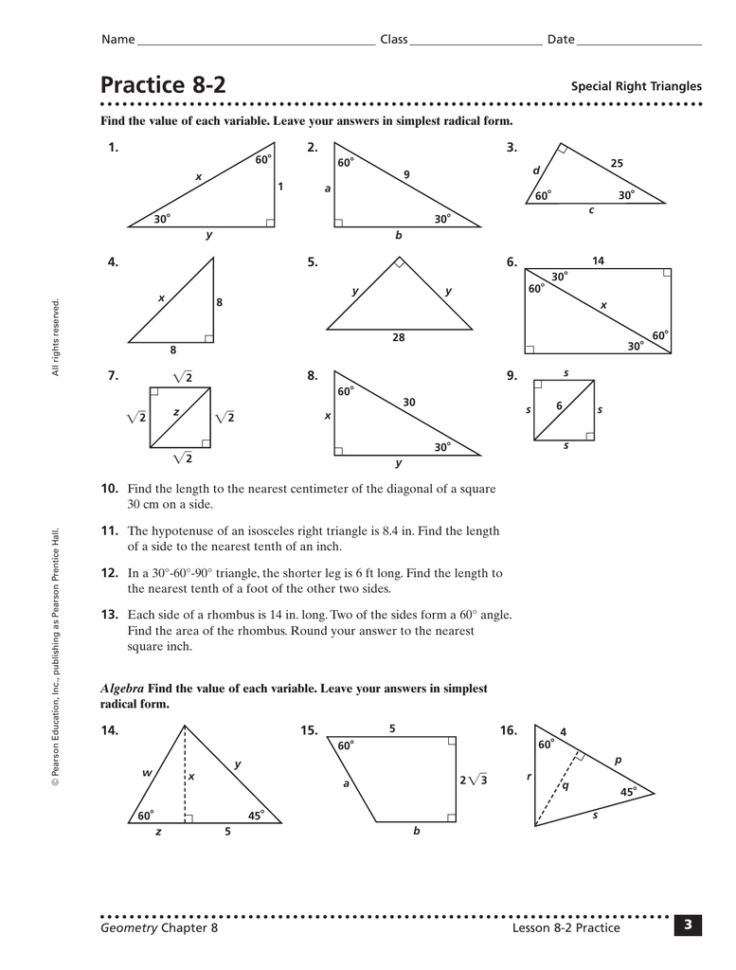 30 60 90 Triangle Practice Worksheet With Answers — db-excel.com