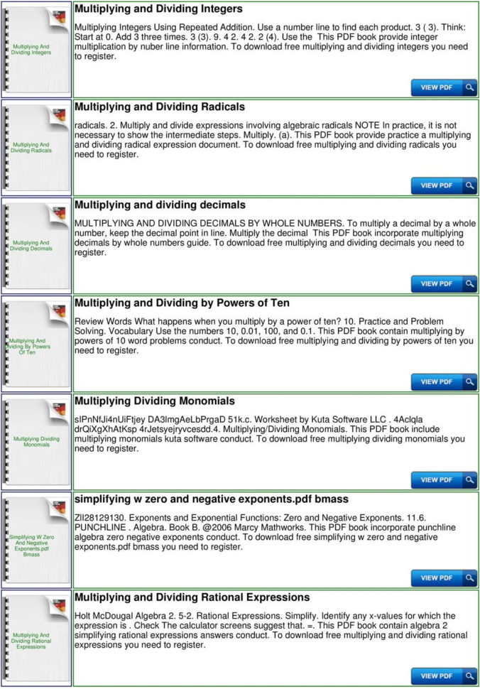 Practice Simplifying Multiplying And Dividing Exponents  Pdf