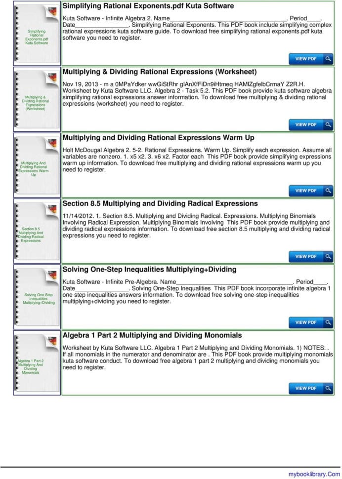 Practice Simplifying Multiplying And Dividing Exponents  Pdf