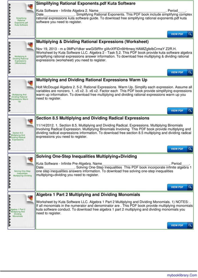 Practice Simplifying Multiplying And Dividing Exponents Pdf Multiply