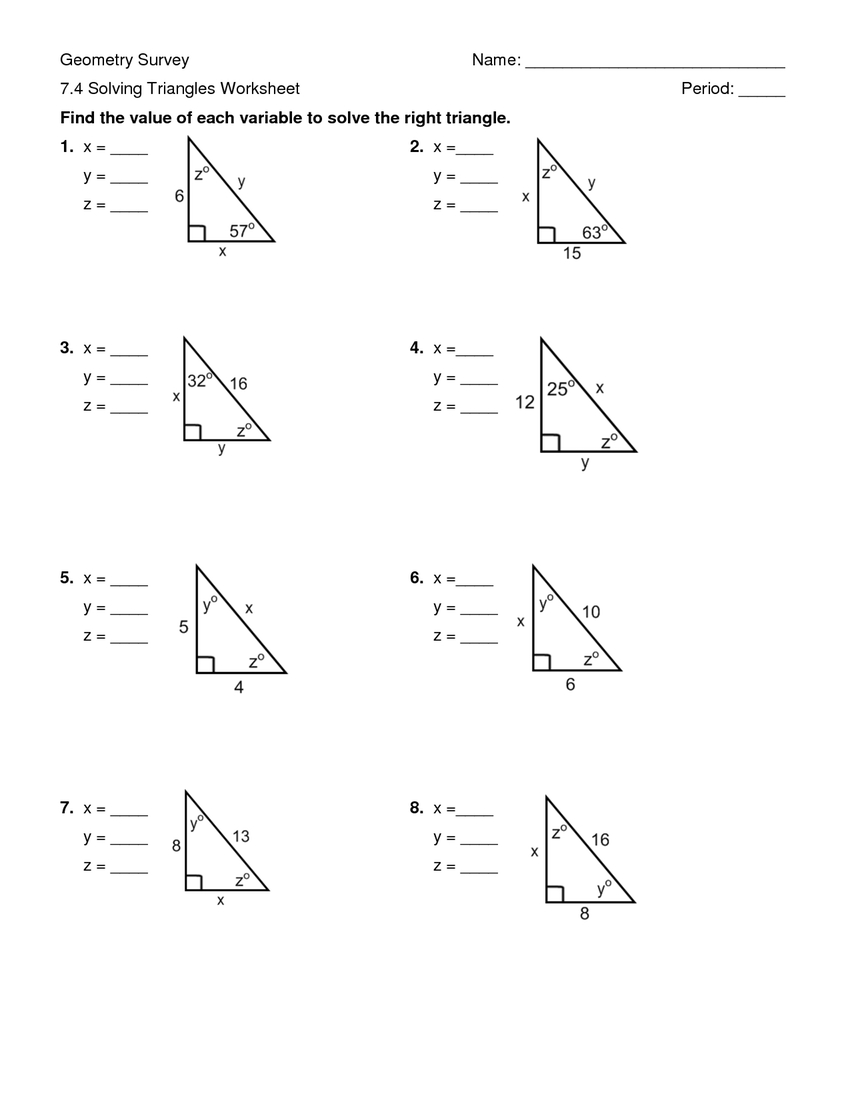 Practice Worksheet Right Triangle Trigonometry Answers