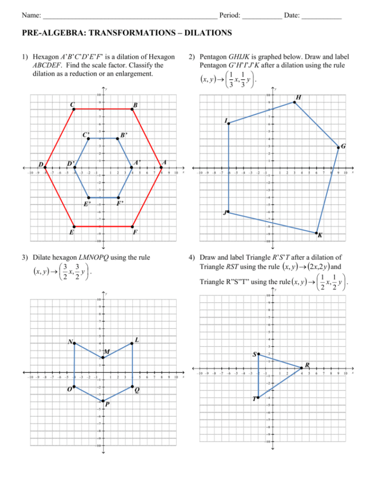 Pre Algebra Worksheet