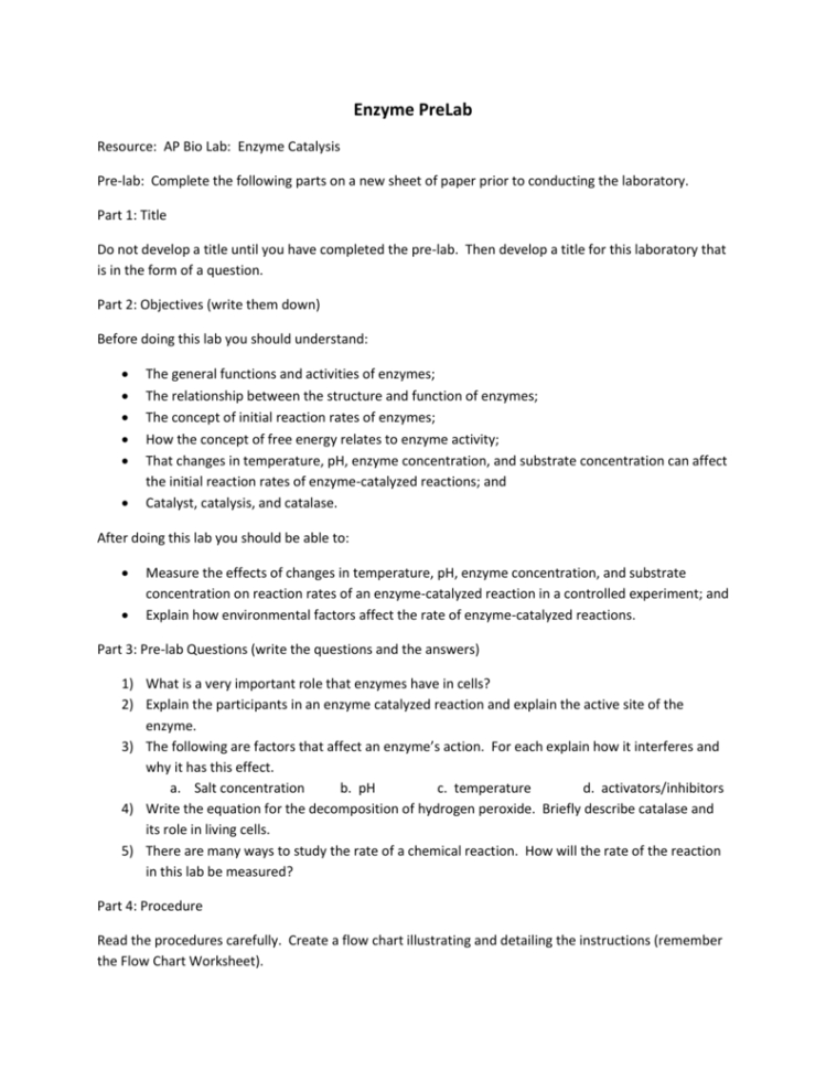 Pre Lab Activity Worksheet Answers Math Worksheets