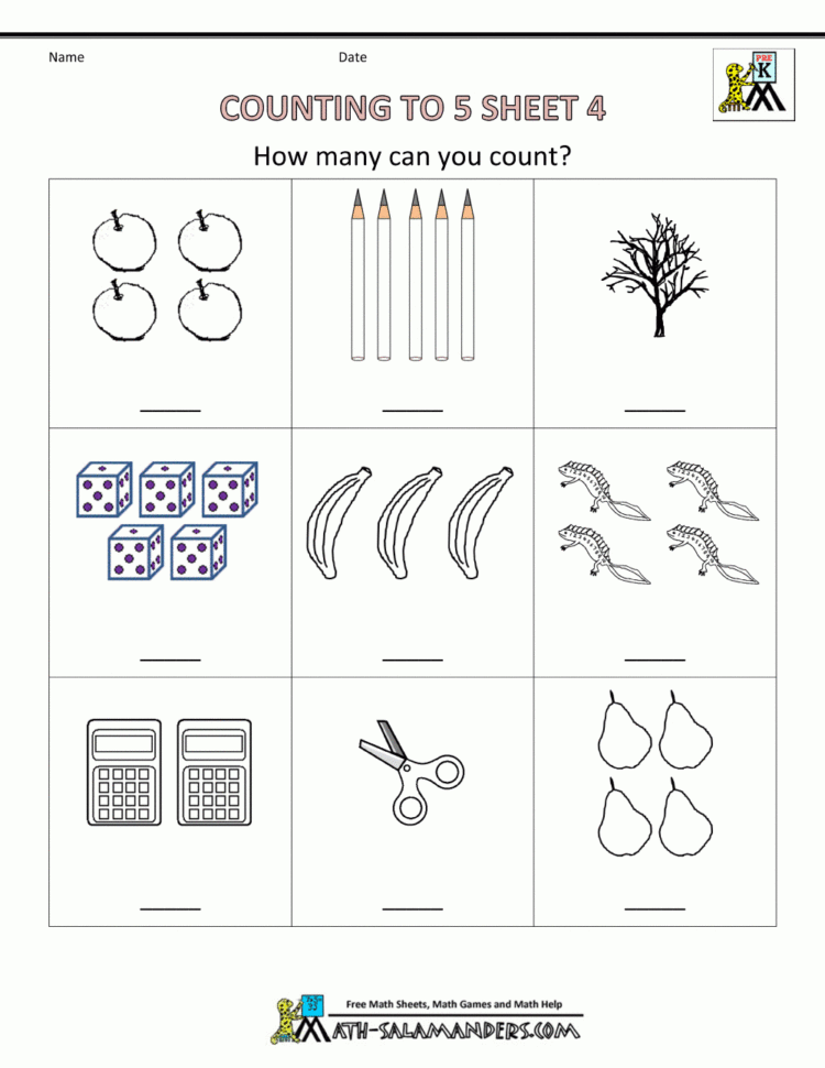 Preschool Counting Worksheets  Counting To 5