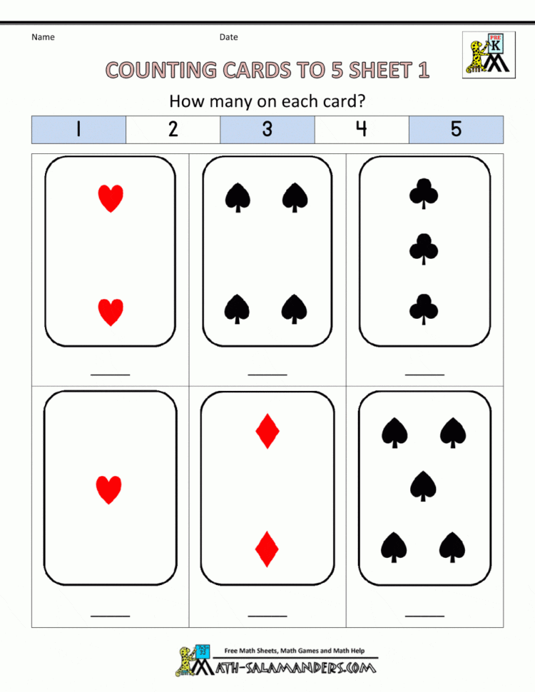 Preschool Counting Worksheets  Counting To 5