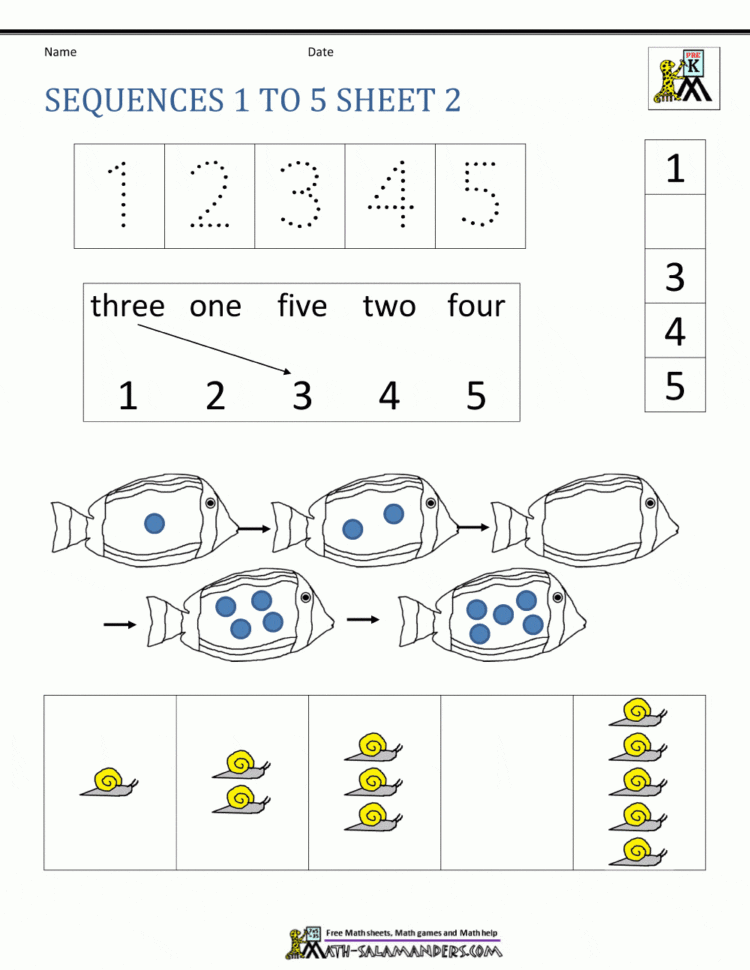 Preschool Number Worksheets  Sequencing To 10