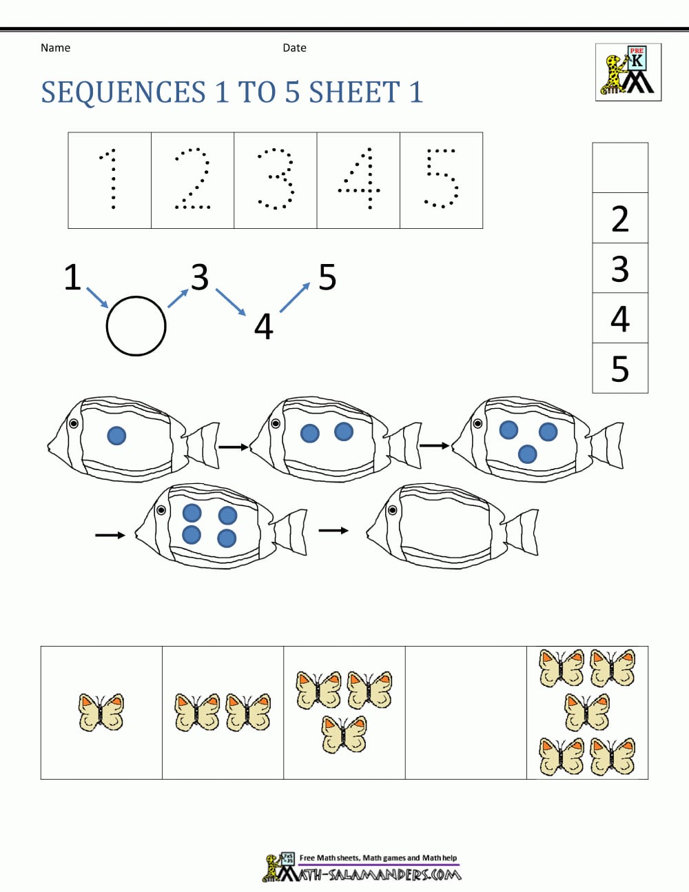 Preschool Number Worksheets  Sequencing To 10