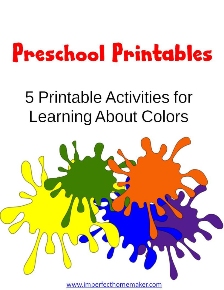 Preschool Printables Learning Colors  Christian Homeschool