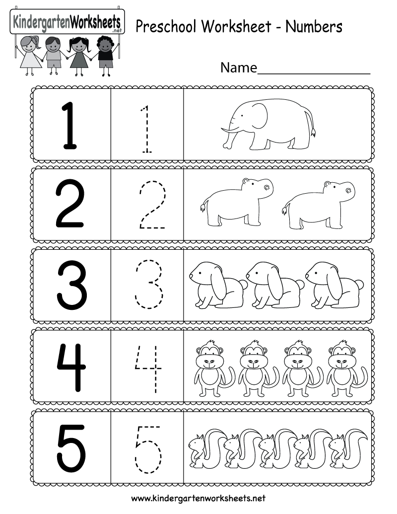 Preschool Worksheet Using Numbers  Free Kindergarten Math Worksheet