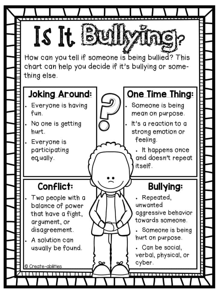 Preschool Worksheets About Bullying